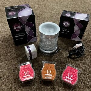 Scentsy Silver Frost Shade & Base Wax Warmer